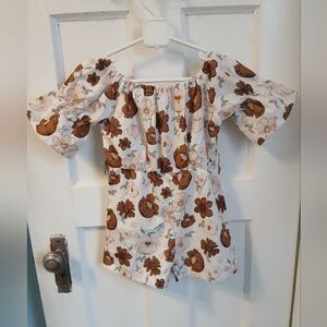 2/$12 18-24m Romper Short Suit Toddler Clothing Floral Boho Hippie Chic Onesie